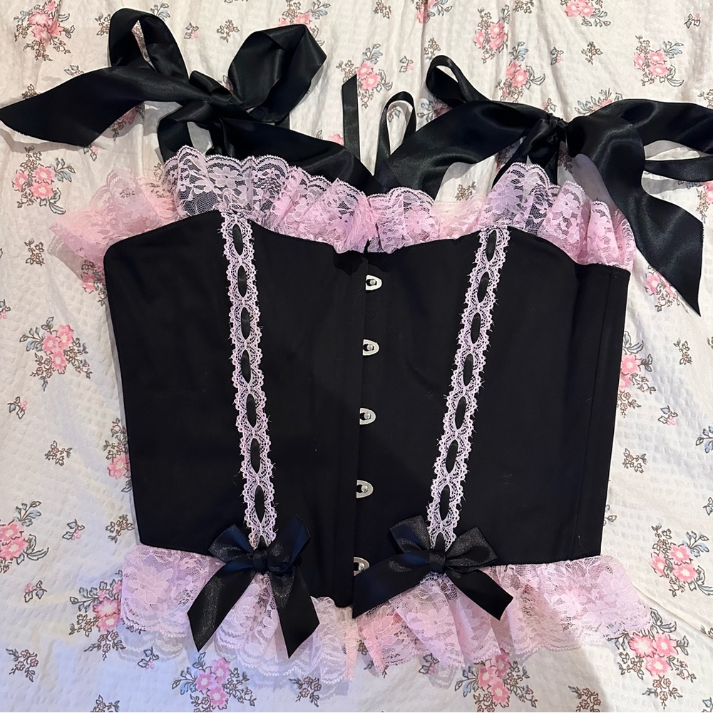 dolls kill victoran goth bustier corset L